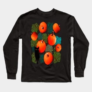 Pumpkins and Black Cats Long Sleeve T-Shirt